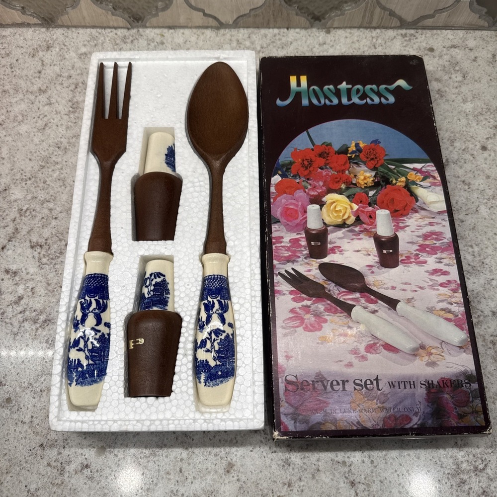 Vintage MATERIA FROM JAPAN HAKUSAN Hostess Serving Set & Salt & Pepper Shakers‎